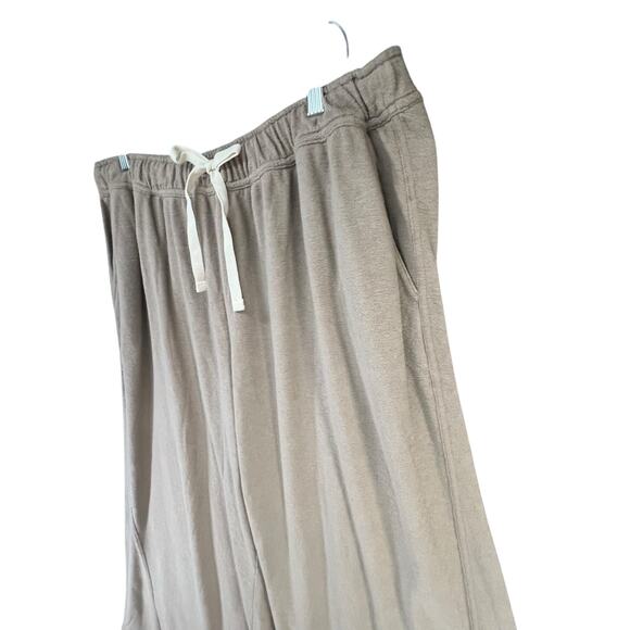 Aerie Soft Life Pants Womens L Beige Wide Leg High Rise Weekend Casual Lounge - Picture 3 of 16